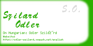 szilard odler business card